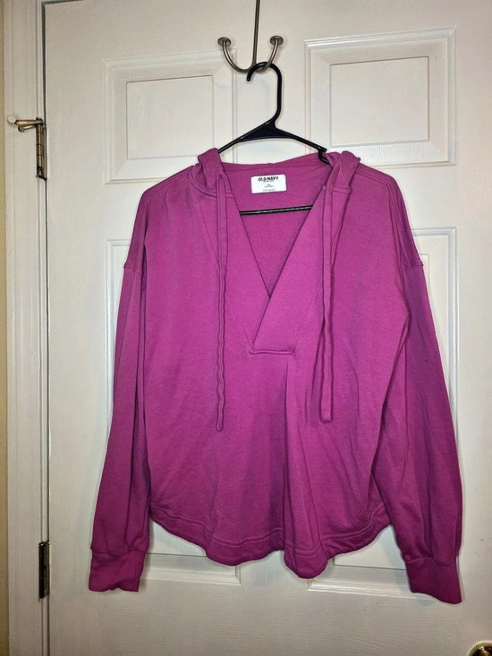 Old Navy SoSoft Terry V-Neck Tunic Hoodie Pink